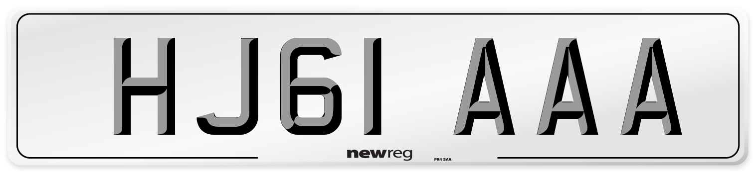 HJ61 AAA Number Plate from New Reg